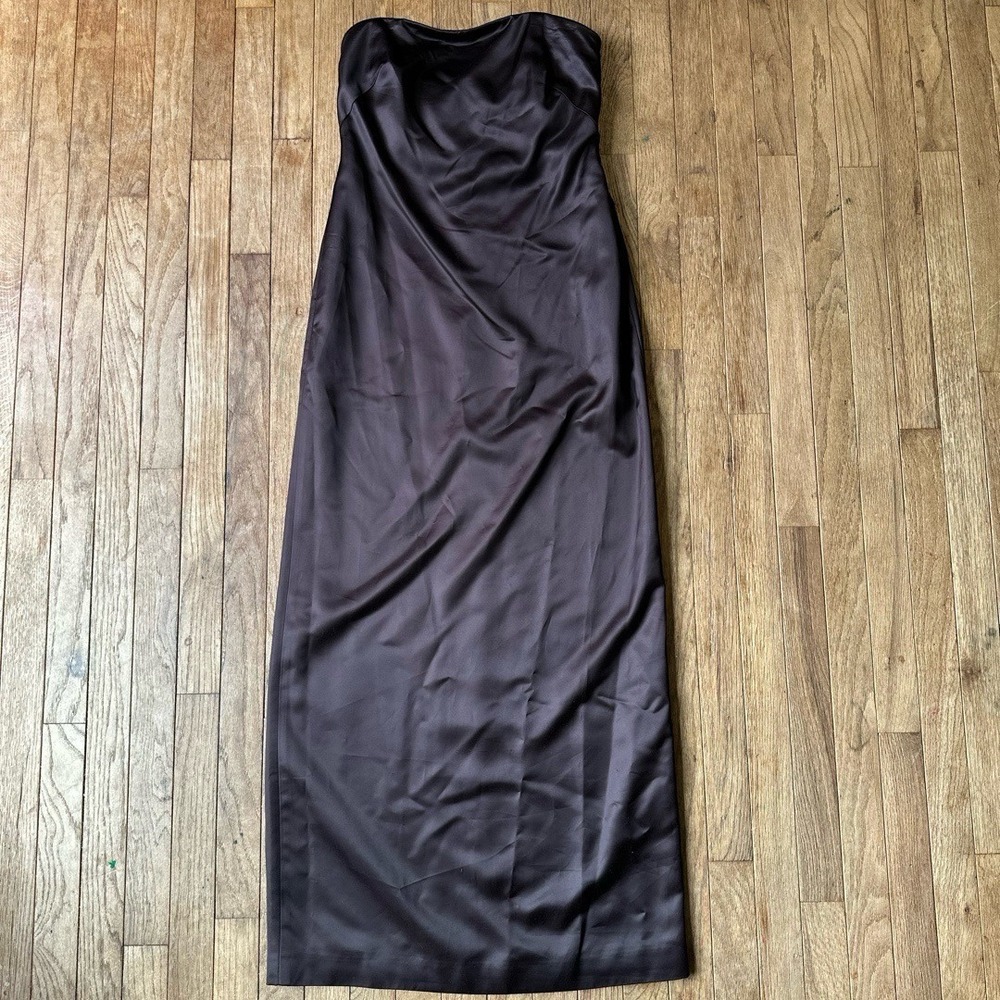 A.L.C. Elizabeth Burgundy Strapless Midi Dress Pockets Size 4 Formal Elegant NWT